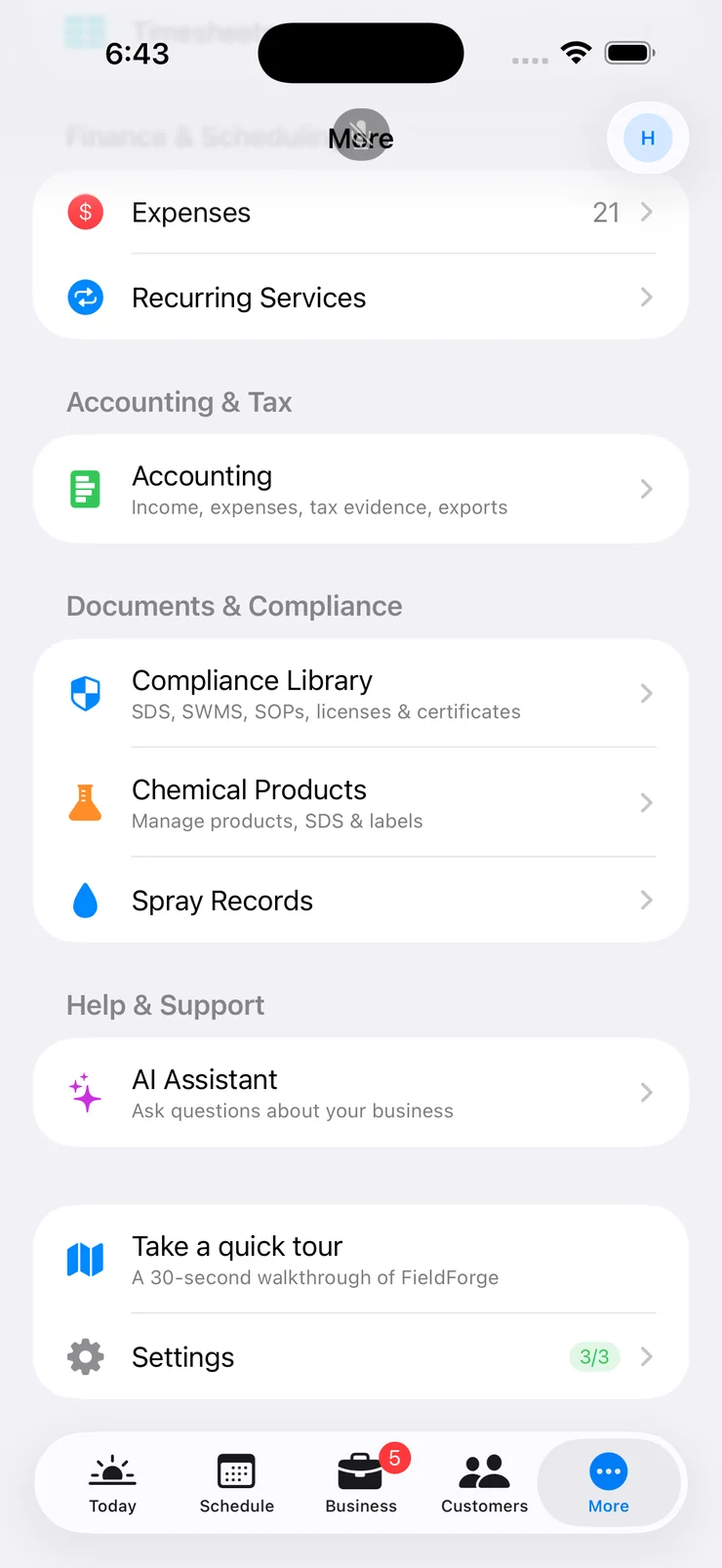 A proactive overdue-invoice nudge — the kind FieldForge learns to time and target